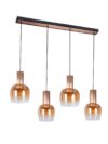 Funda hanglamp messing amber glas 111 cm