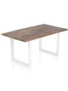 Massieve Acaciahouten Eettafel 200 cm met Wit Metalen U-frame