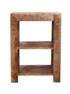 Boekenkast massief mangohout met 2 vakken 44 x 44 x 60 cm