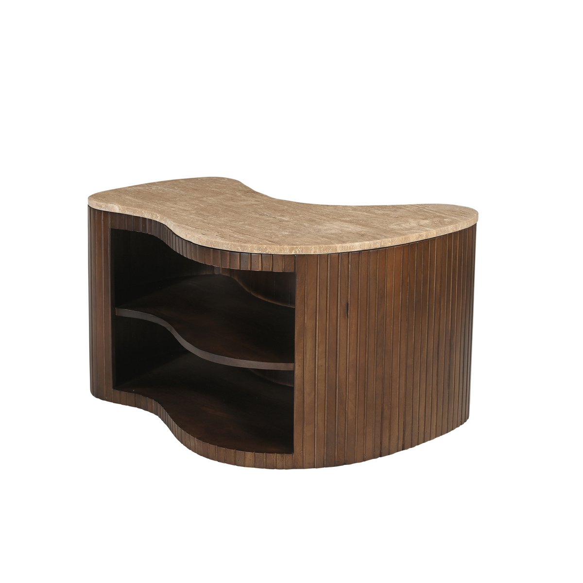 Massief Mango Houten TV-meubel met Lamellenfront Bruin - Afbeelding 6