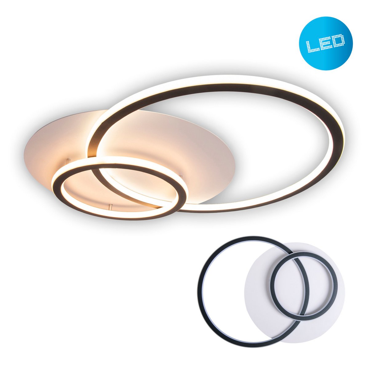 Näve Kirk Plafondlamp met Drie Ringen - Zwart/Wit - Afbeelding 2