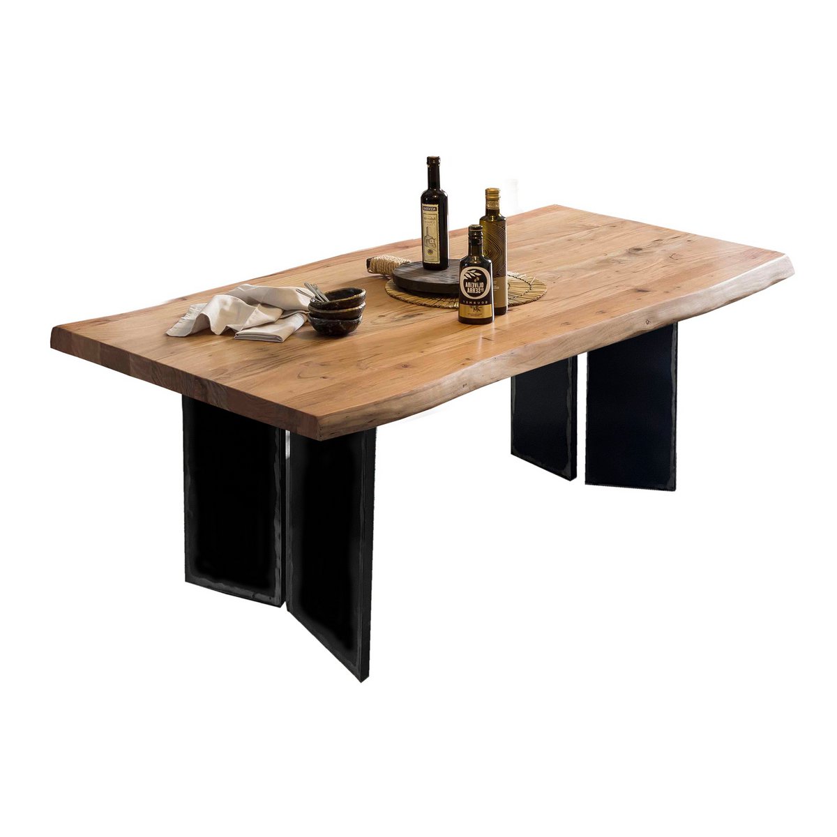 Massief Houten Tafelblad 240 cm Bruin 56 mm - Afbeelding 8