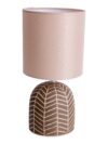 Keramische Tafellamp met Natuurlijke Voet Bruin Beige 27,5 cm