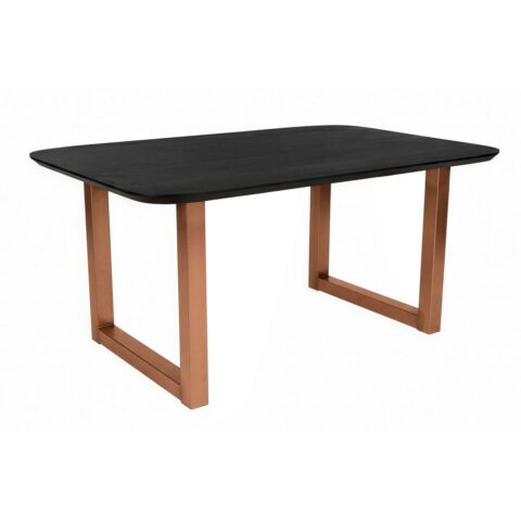Zwarte Mangohouten Eettafel 220 cm met Stalen Sledeonderstel