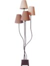 Näve Vloerlamp met Asymmetrische Stoffen Kappen - Beige/Bruin - 138 cm