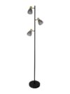 Lindita Vloerlamp Zwart met Smokey Glas in Retro Design