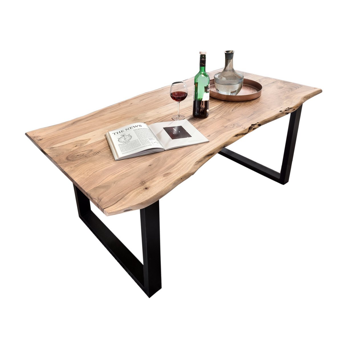 Massief Houten Tafelblad 240 cm Bruin 56 mm - Afbeelding 4