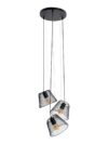 3-zits hanglamp "Korie" hanglamp gemaakt van metaal in zwart, met E27-versies, Ø30cm, voor woonkamer en kantoor.