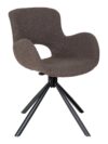 Amorim Eetkamerstoel - Paddestoel Bouclé, Zwart Draaivoet - Set van 2