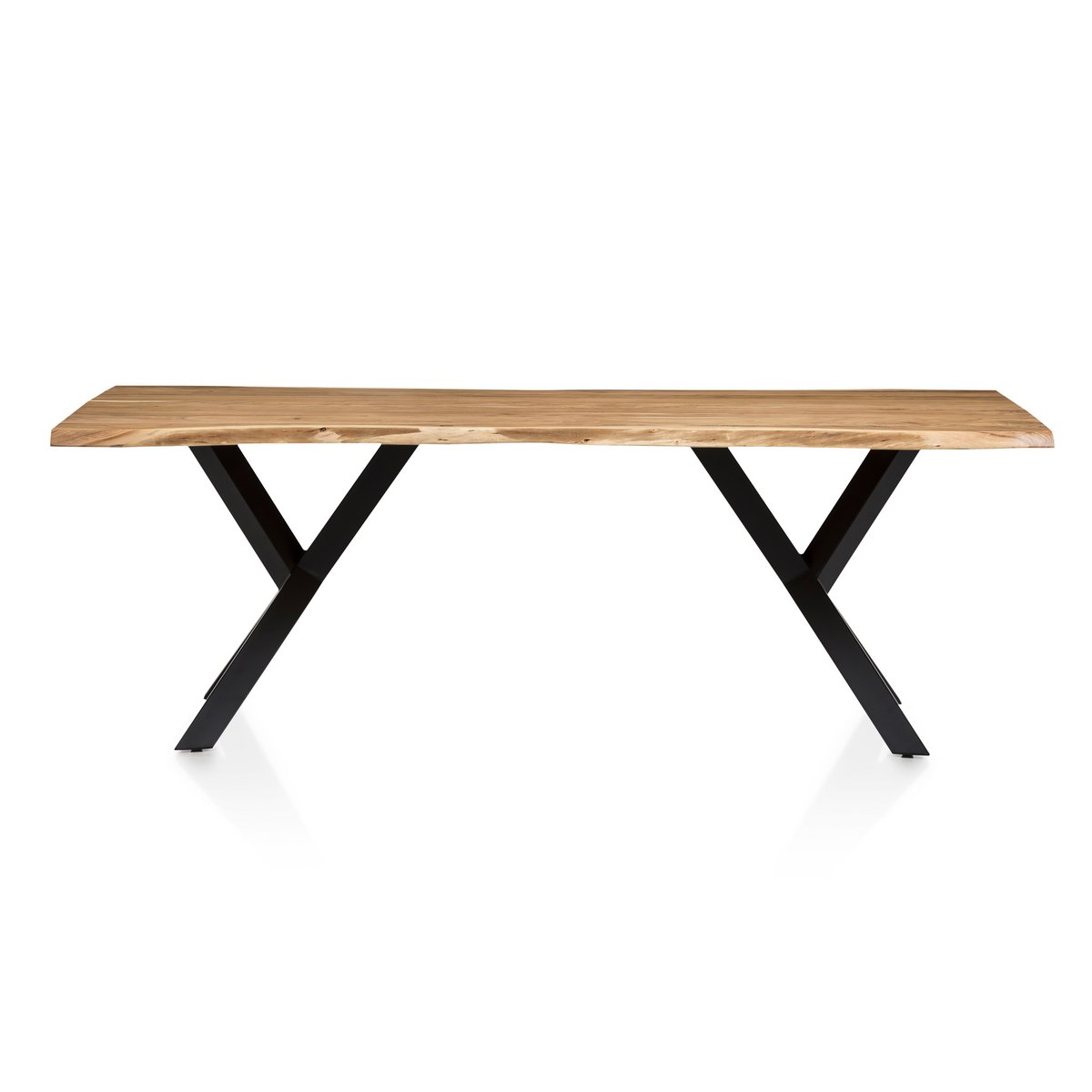 Eettafel Acaciahout met Natuurlijke Rand - Bruin/Zwart 200x100 cm - Afbeelding 2