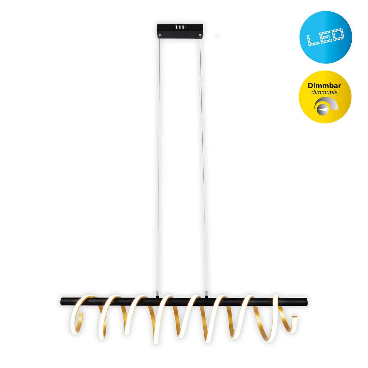 Näve Belleza Vloerlamp Zwart Goud met Dimbare LED 150 cm - Afbeelding 2