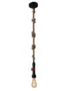 Hanglamp Regia - Beige/Zwart met Hennep 145 cm