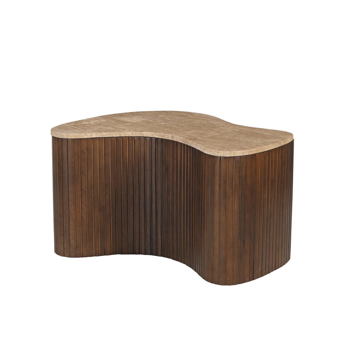 Massief Mango Houten TV-meubel met Lamellenfront Bruin - Afbeelding 4