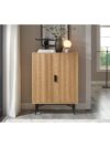 Eikenlook ladekast zwart bruin met 2 deuren 110 cm