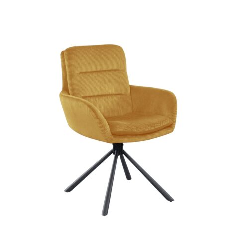 Draaifauteuil in corduroy-look met metalen onderstel