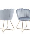 Set van 2 fluwelen kuipstoelen in lichtgrijs