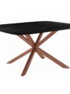 Eettafel 180x90 cm, Mango blad, stalen sterframe in antiekbruin