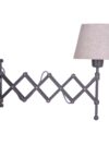 Shear Wall Lamp "Adrienne" strekt zich uit tot 49 cm, de retro wandlamp gemaakt van metaal en textiel in bruin en natuur, voor E27 -lampen, wandlampen voor woonkamers