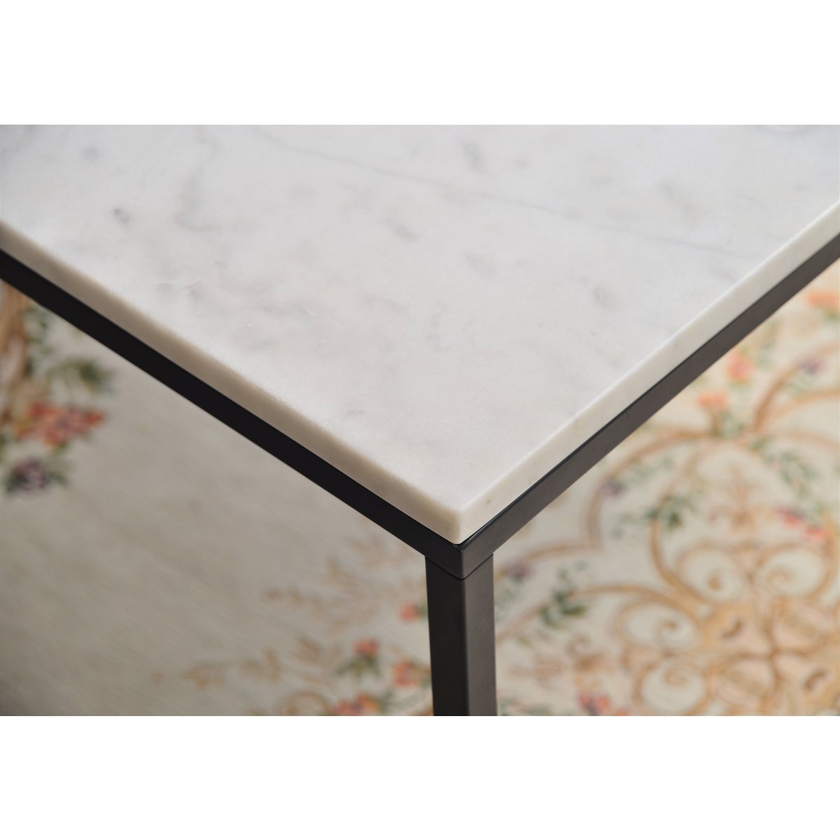 Marmeren salontafel wit zwart 75 x 75 x 48 cm - Afbeelding 12