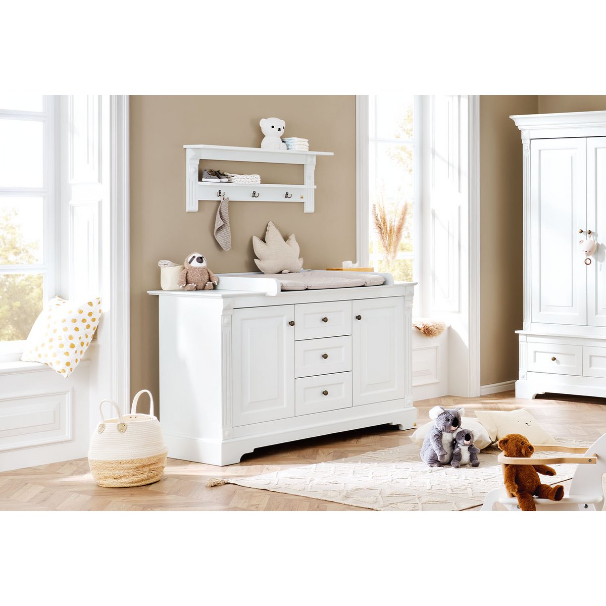 Pinolino Emilia Luxe Babycommode met 3 Laden en 2 Deuren – Wit - Afbeelding 3