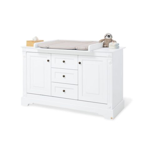 Pinolino Emilia Luxe Babycommode met 3 Laden en 2 Deuren – Wit