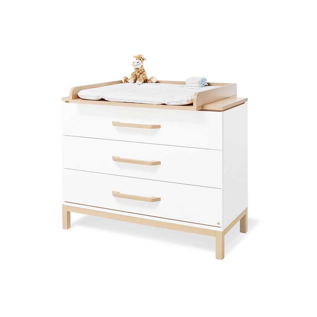 Pinolino Licht Brede Commode met Aankleedopzet – Wit/Esdoorn