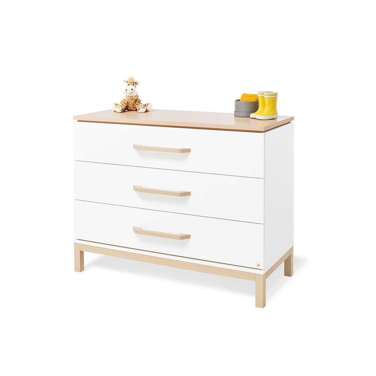 Pinolino Licht Brede Commode met Aankleedopzet – Wit/Esdoorn - Afbeelding 2